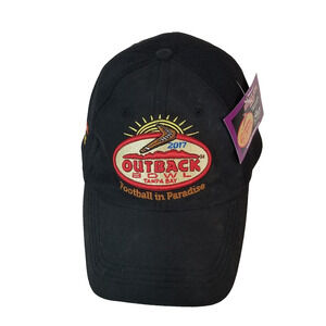 NCAA Outback Bowl cap hat 2017 Iowa Hawkeyes Florida Gators Black Strap Back NEW